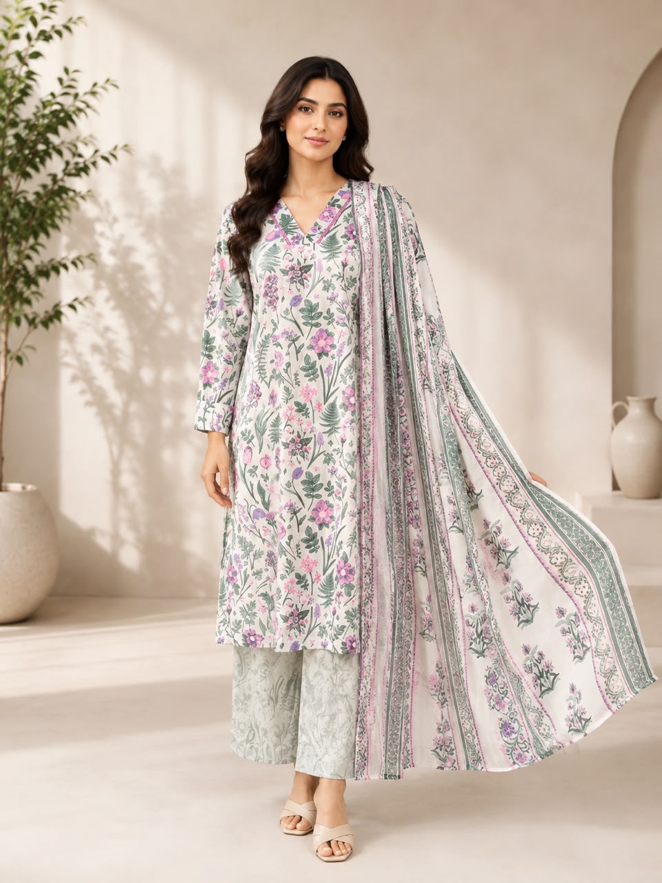 HS-104 3 Pieces Suit - Stitched