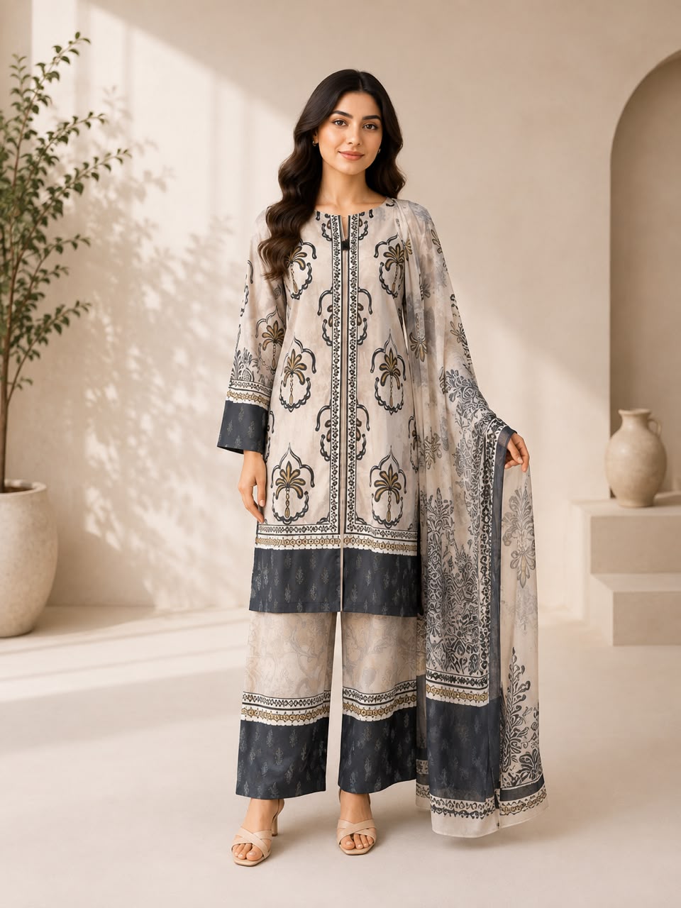 HS-106 3 Pieces Suit - Stitched