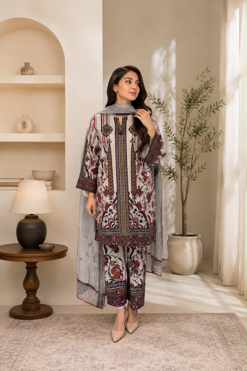 HS-107 3 Pieces Suit - Stitched