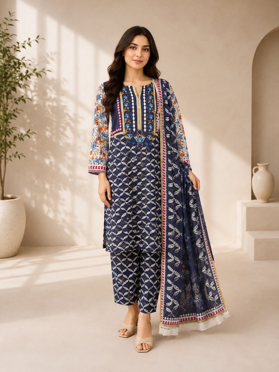 HS-109 3 Pieces Suit - Stitched