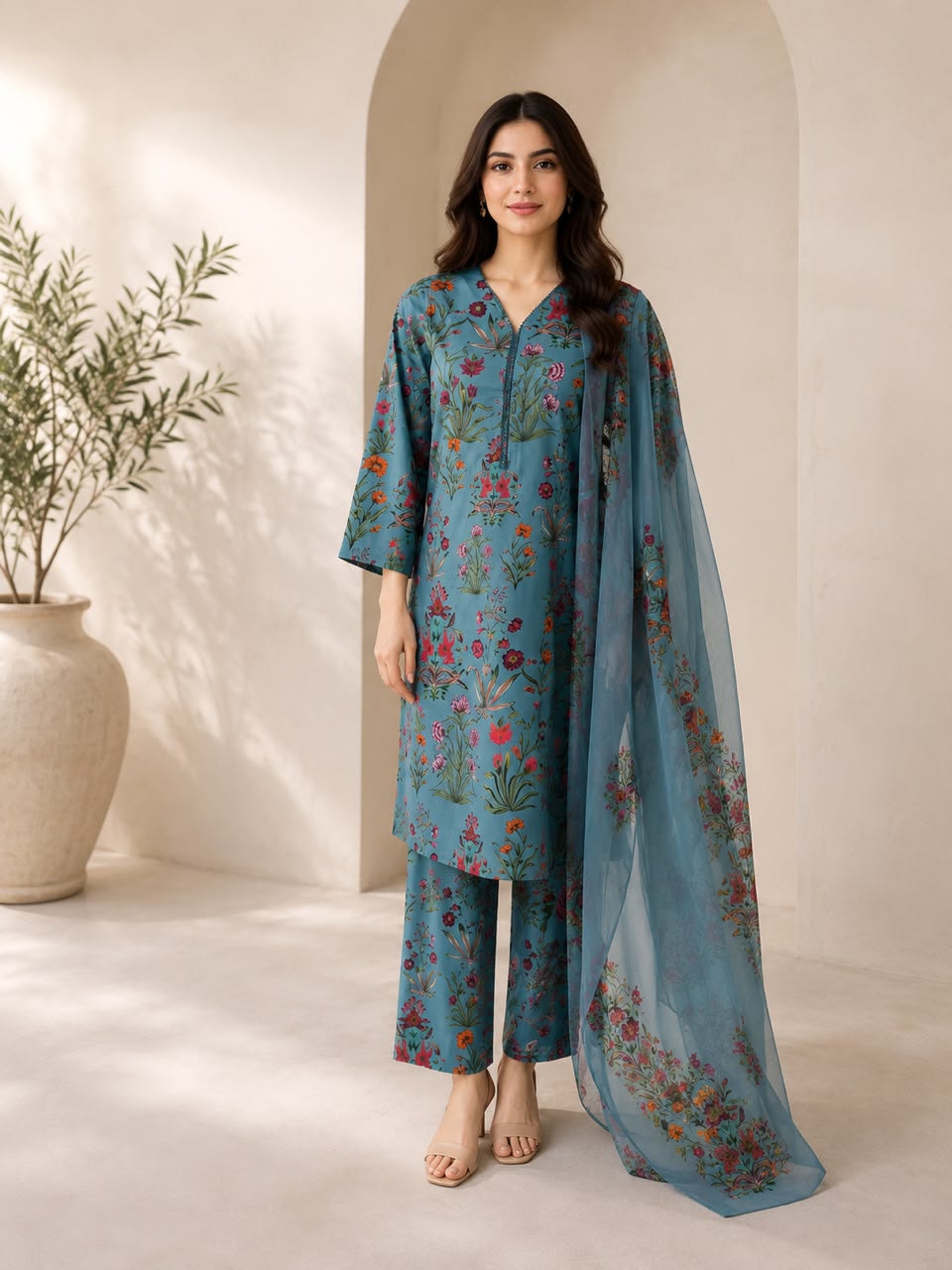 HS-123 3 Pieces Suit - Stitched