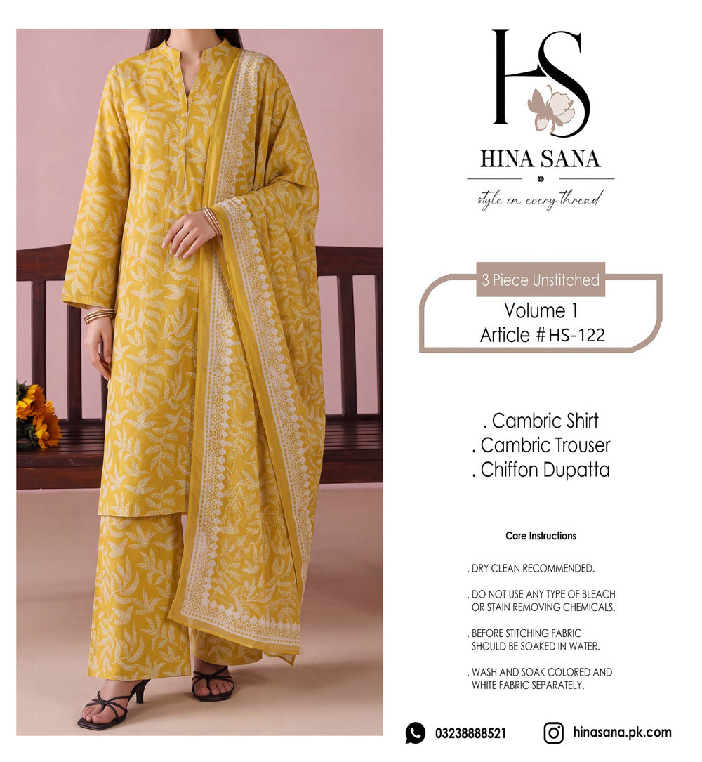 HS-122 3 Pieces Suit - Stitched