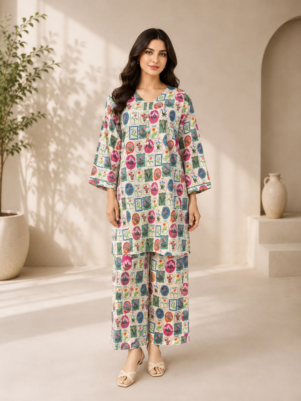 HS-121 2 Pieces Suit - Stitched